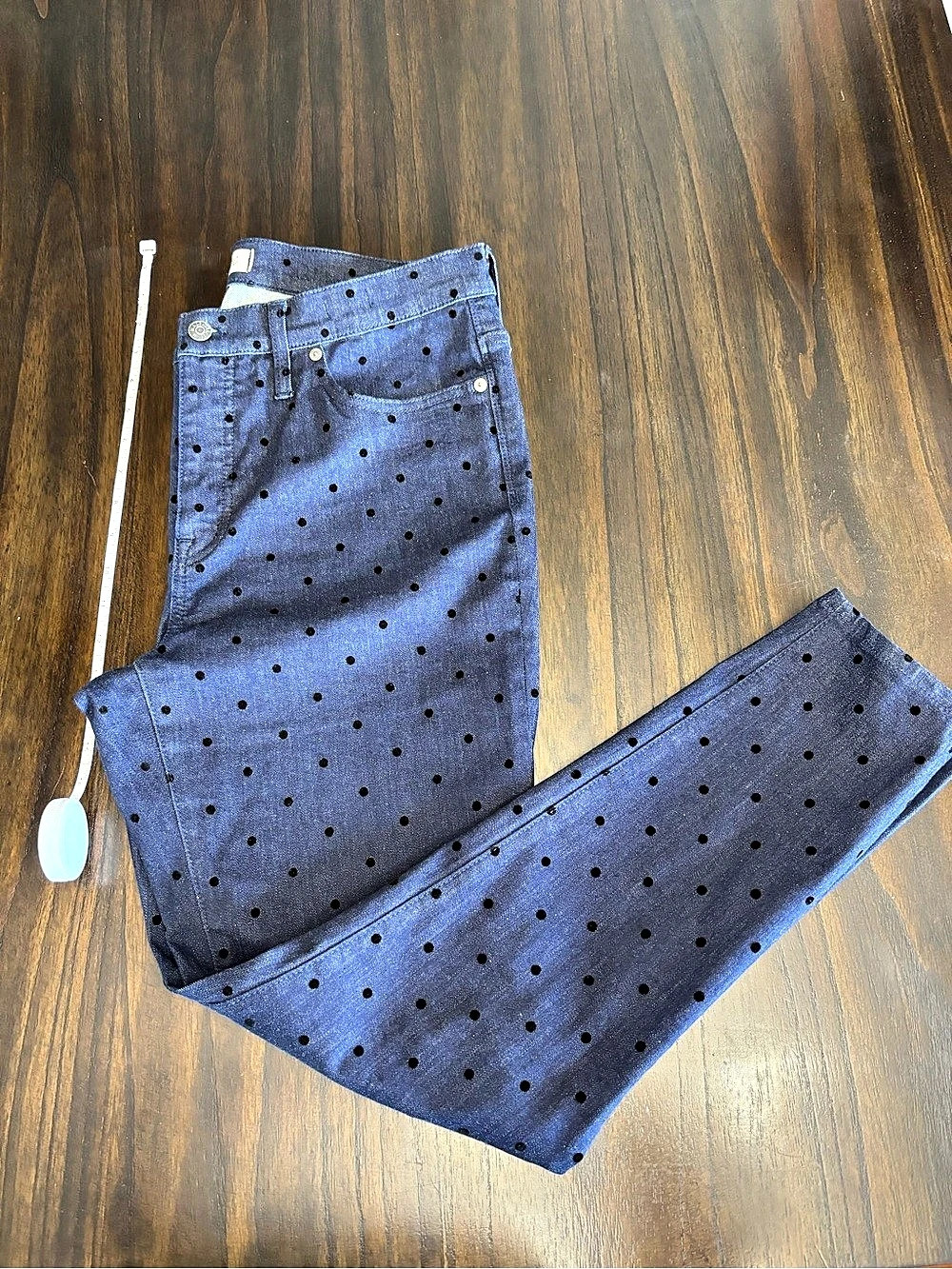 Madewell 9” High-Rise Skinny Flocked Dot Jeans Size 32